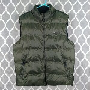 Fahrenheit Puffer‎ Vest Mens XL Olive Green Ripstop Fleece Lined Quilted Outdoor